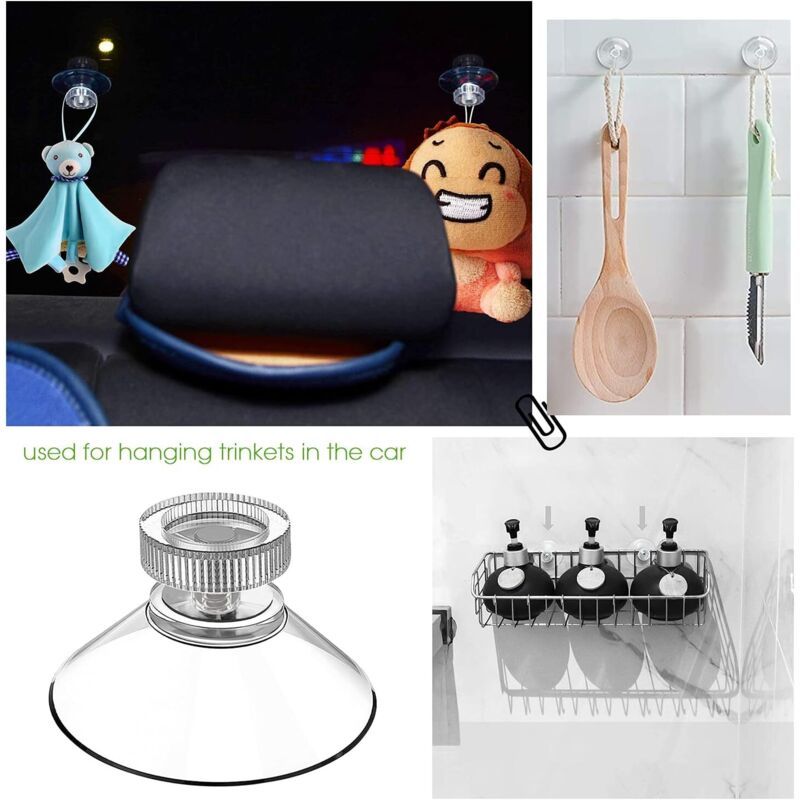 30 Pack Suction Cups with Knurled Nut, Transparent M4 Thread, Diameter 40 mm - Image 2