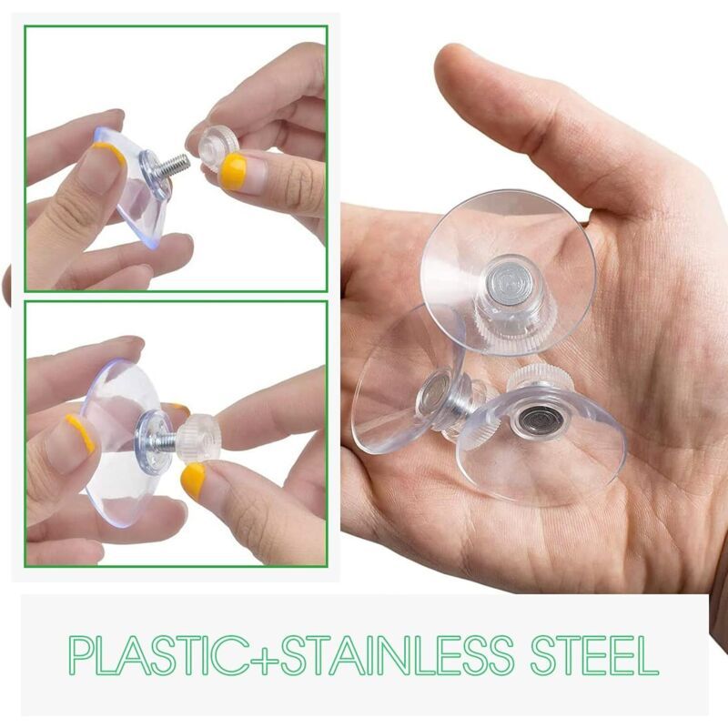 30 Pack Suction Cups with Knurled Nut, Transparent M4 Thread, Diameter 40 mm - Image 4