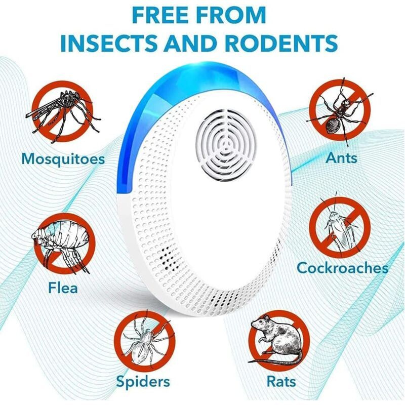 4 Pack Ultrasonic Mouse Repeller, Indoor Device for Mice, Rats, Mosquitoes, Cockroaches, Ants and Spiders - Image 2