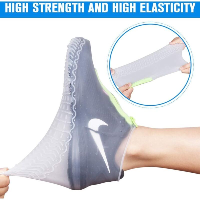 Reusable Silicone Shoe Covers with Non Slip Reinforced Sole, L 39 to 42 - Image 4