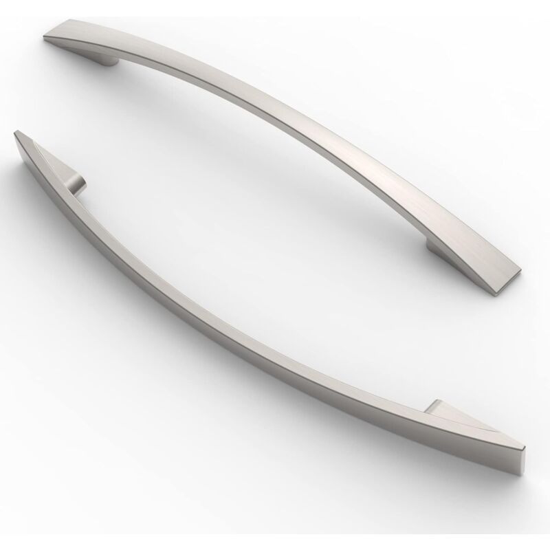 10 Pack Furniture Handles, Brushed Nickel Cupboard and Drawer Handles, 160 mm Hole Spacing - Image 1