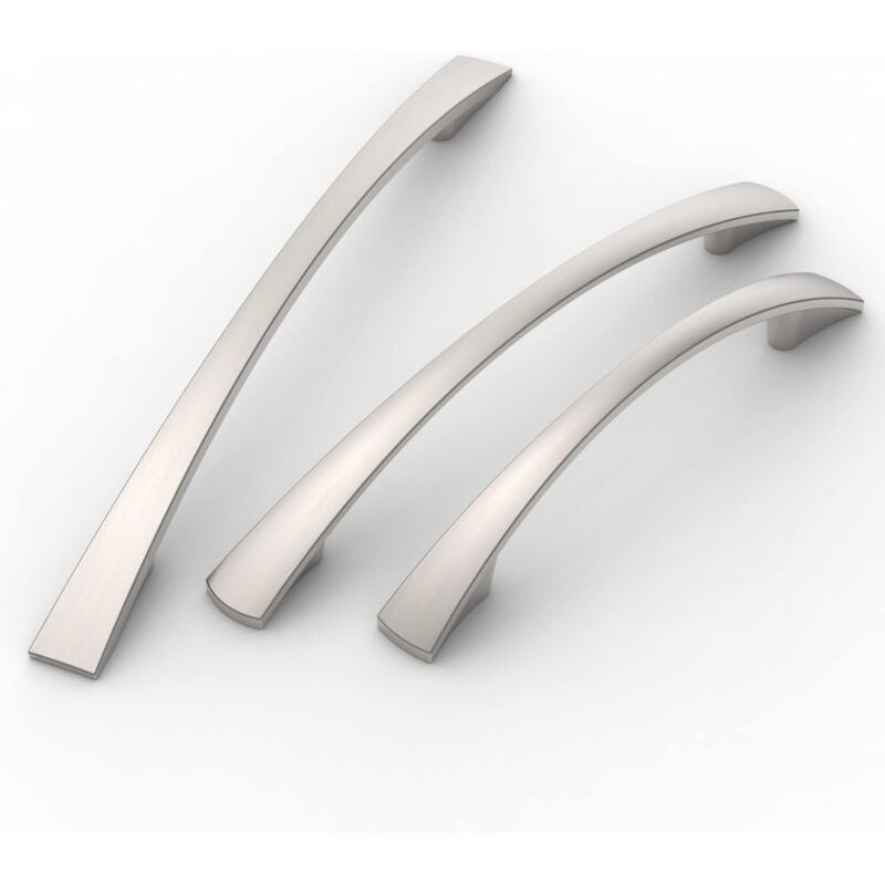 10 Pack Furniture Handles, Brushed Nickel Cupboard and Drawer Handles, 160 mm Hole Spacing - Image 2