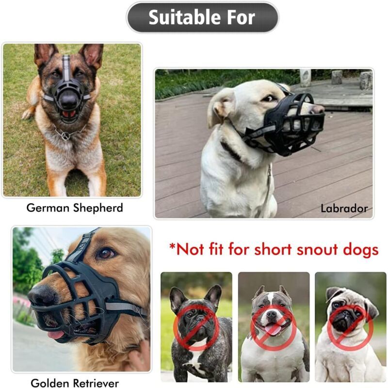 Dog Muzzle with Breathable Mesh and Nylon Headband for Small Medium and Large Dogs, L - Image 4