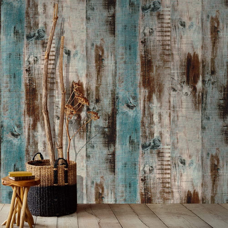 Self Adhesive Vinyl Wallpaper For Furniture Countertop Brown wood grainPattern Decorative Sticker,0.45*6M - Image 1
