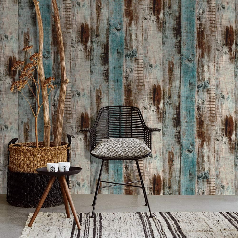 Self Adhesive Vinyl Wallpaper For Furniture Countertop Brown wood grainPattern Decorative Sticker,0.45*6M - Image 2