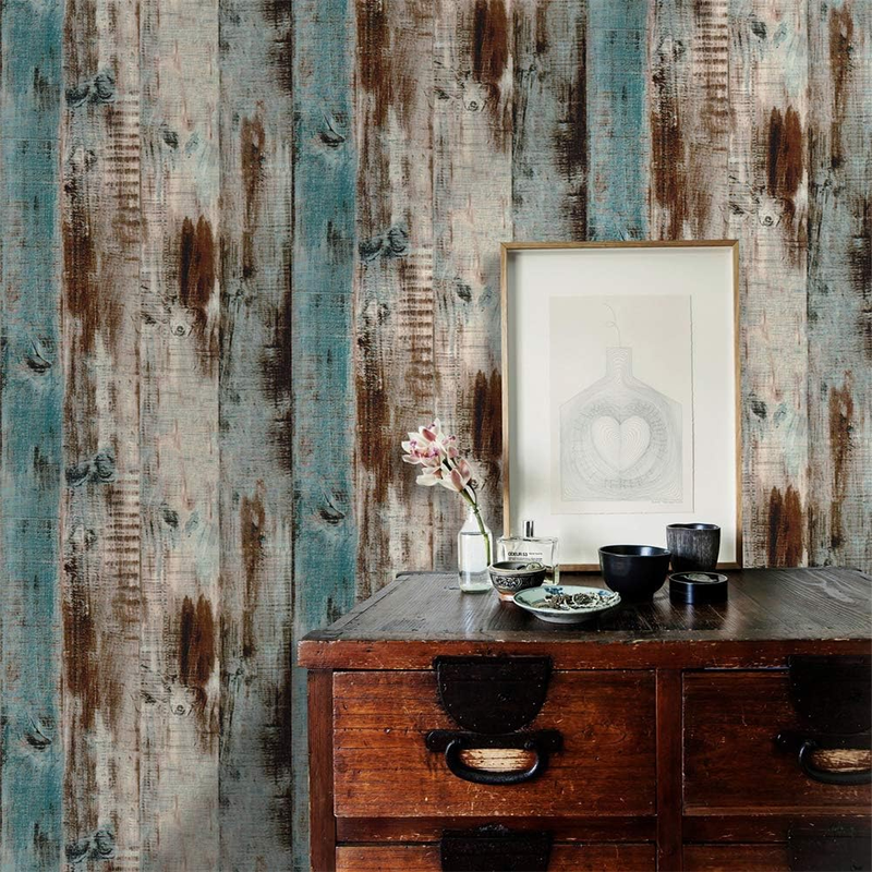 Self Adhesive Vinyl Wallpaper For Furniture Countertop Brown wood grainPattern Decorative Sticker,0.45*6M - Image 3