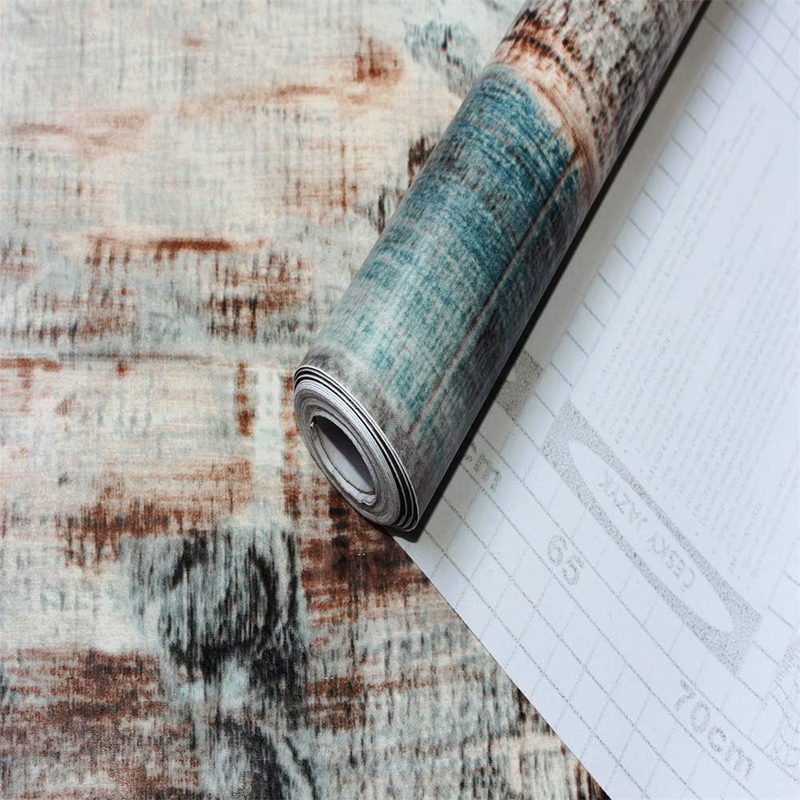 Self Adhesive Vinyl Wallpaper For Furniture Countertop Brown wood grainPattern Decorative Sticker,0.45*6M - Image 4