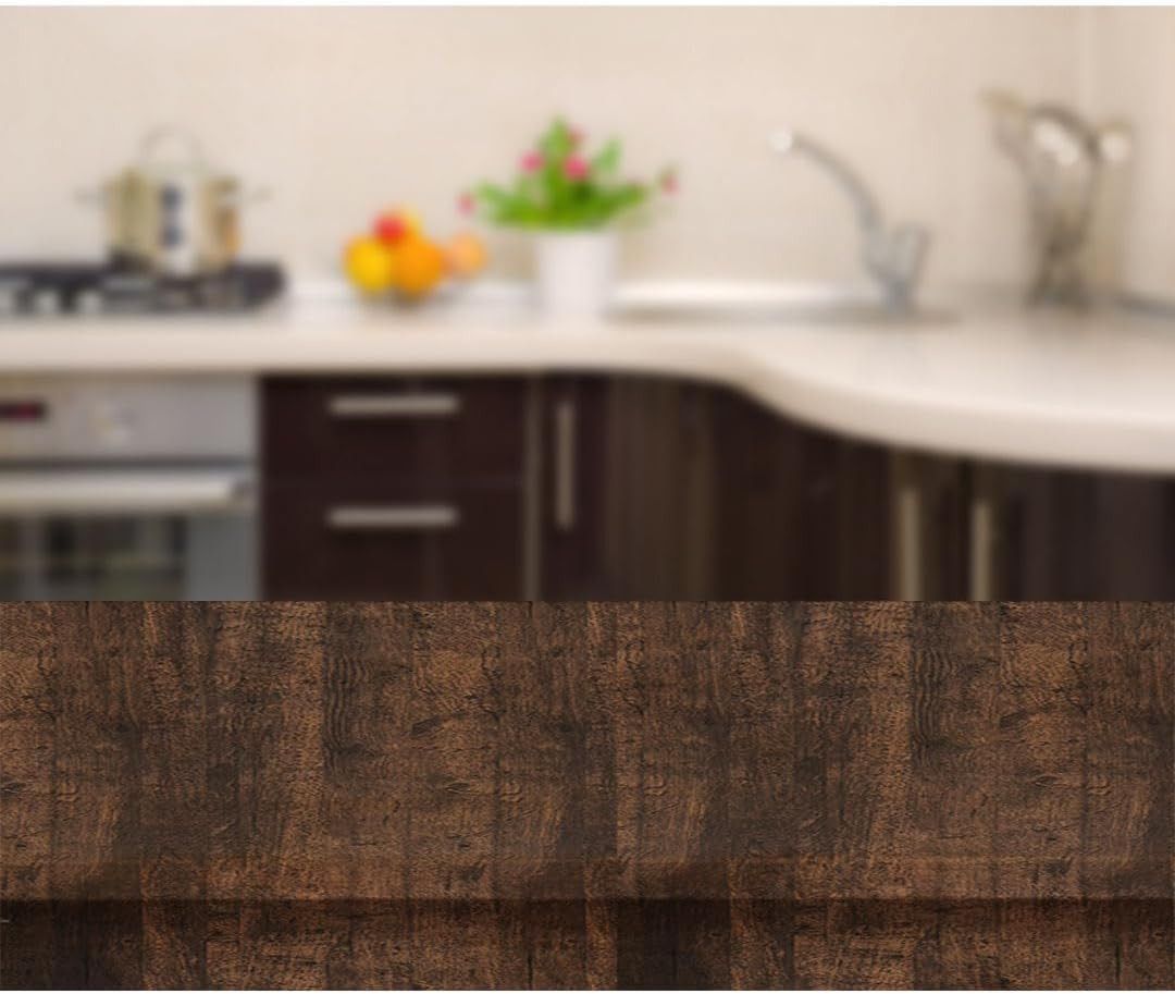 Self Adhesive Vinyl Wallpaper For Furniture Countertop Light brown wood grain Pattern Decorative Sticker,0.45*6M - Image 5