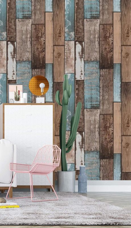Self Adhesive Vinyl Wallpaper For Furniture Countertop Emerald green brown wood grain Pattern Decorative Sticker,0.45*6M - Image 2