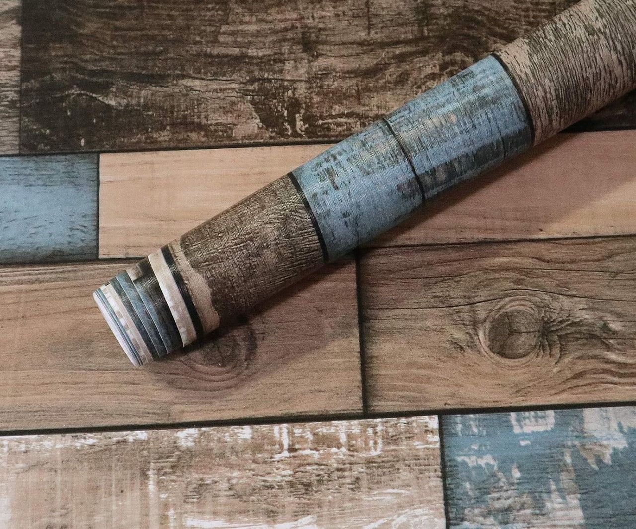 Self Adhesive Vinyl Wallpaper For Furniture Countertop Emerald green brown wood grain Pattern Decorative Sticker,0.45*6M - Image 6