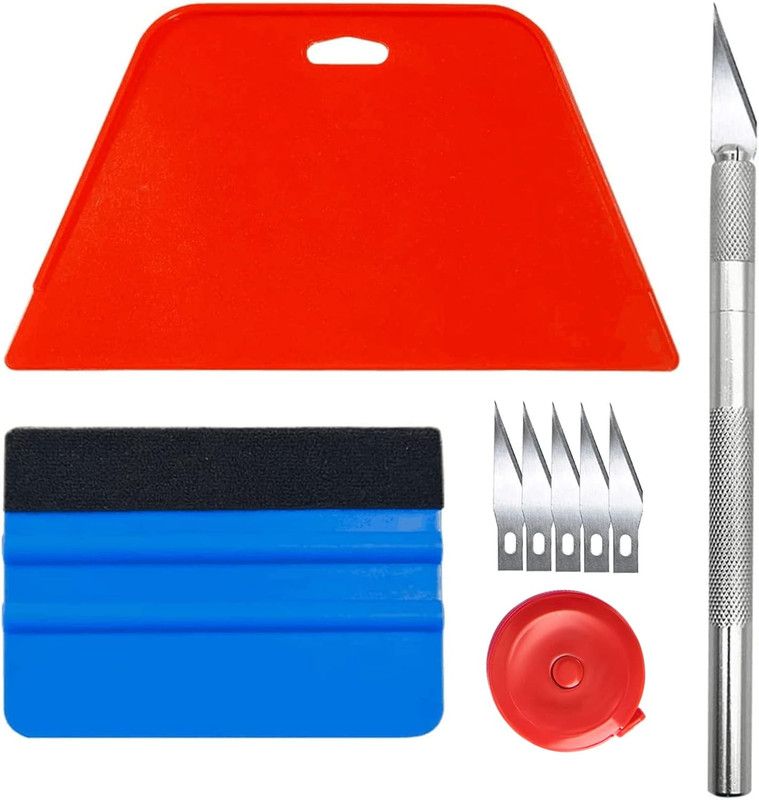 DIY Vinyl Film Tool Kit, Squeegee Craft Cutter with Replaceable Blades, Tape Measure for Wallpaper Window Tint - Image 1