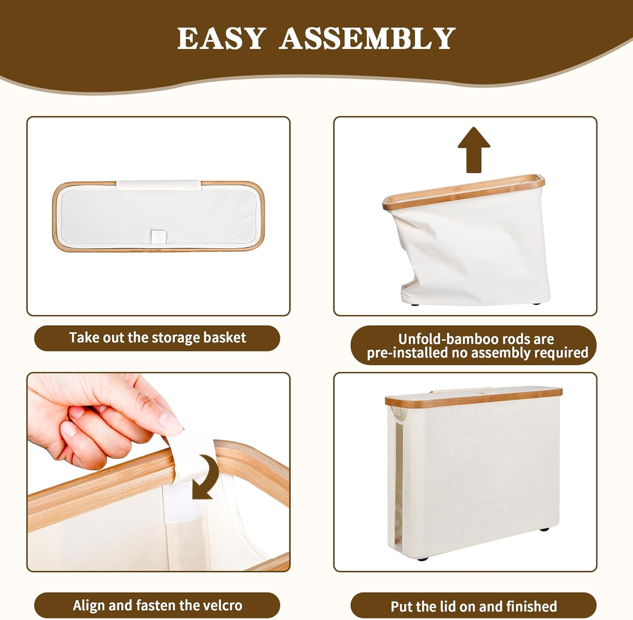 Toilet Paper Storage Basket with Lid, Holds 9-12 Rolls，Beige - Image 5