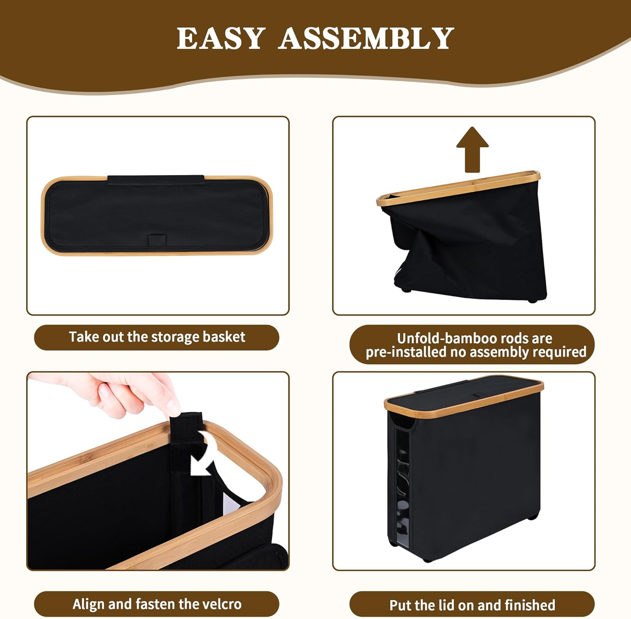 Toilet Paper Storage Basket with Lid, Holds 9-12 Rolls，black - Image 5