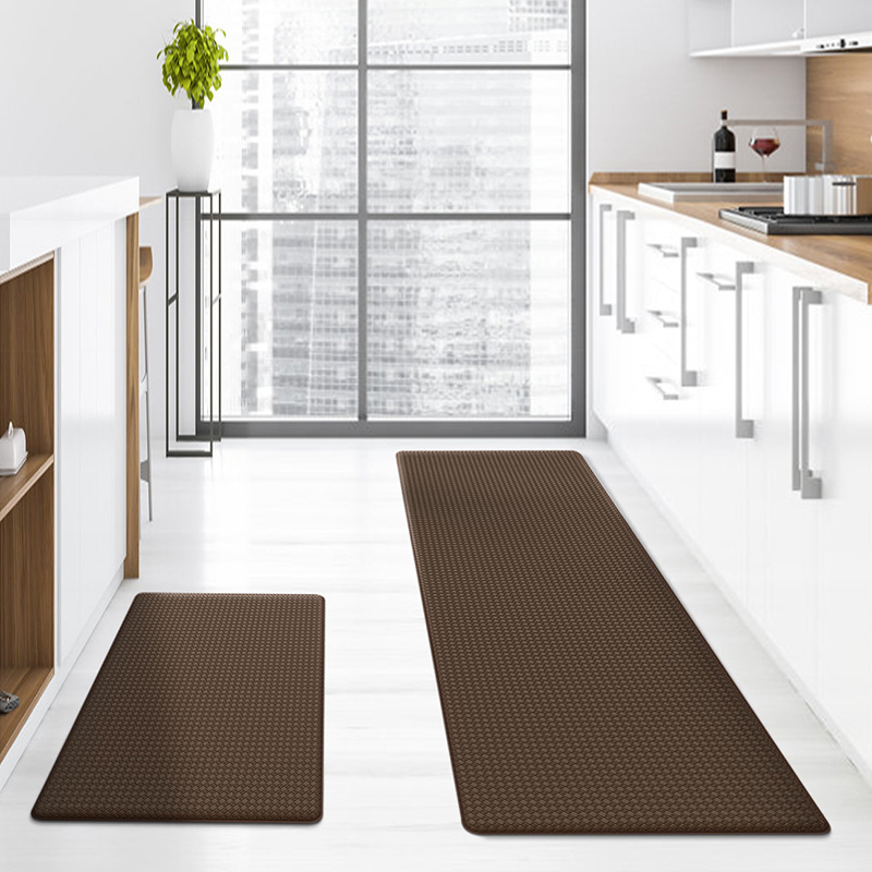 Brown Non-Slip Kitchen Mats , Easy Clean Stain Resistant Kitchen Rugs for Sink, Laundry, Office（44*75*0.8cm） - Image 1