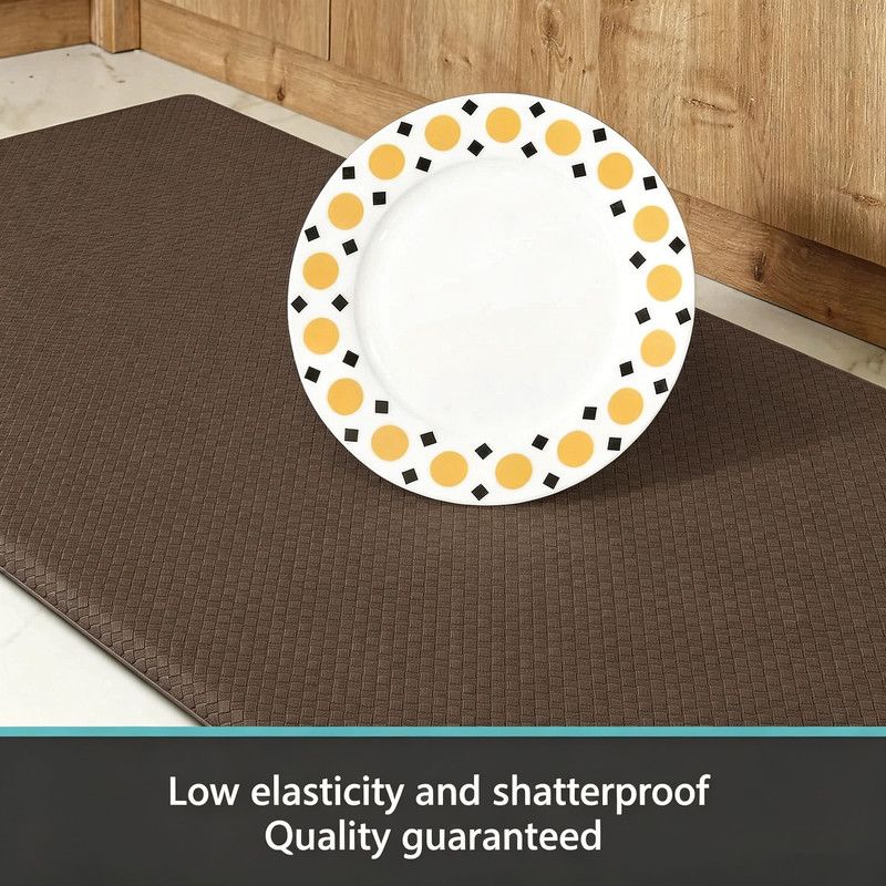 Brown Non-Slip Kitchen Mats , Easy Clean Stain Resistant Kitchen Rugs for Sink, Laundry, Office（44*75*0.8cm） - Image 3
