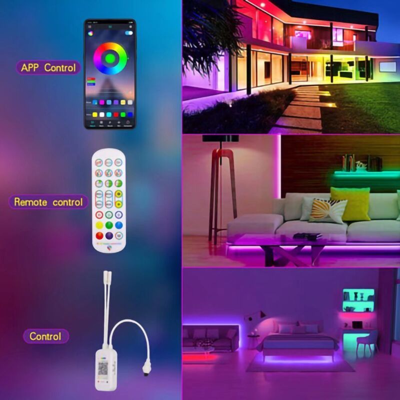 LED Strip Light 15M Bluetooth 5050 RGB 12V 270 LEDs with App Remote Controller - Image 2