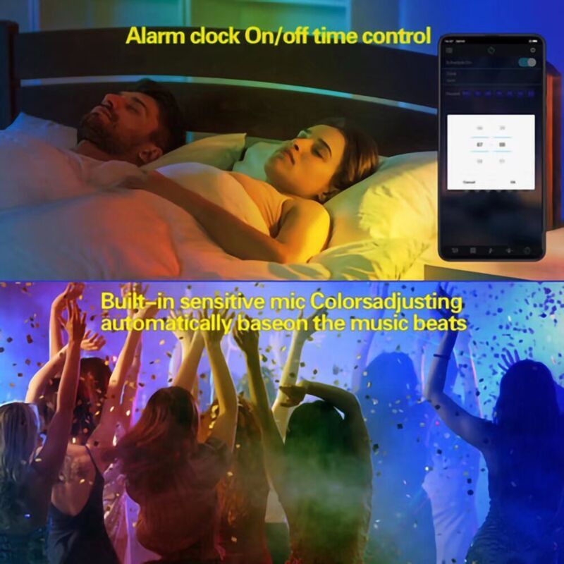 LED Strip Light 15M Bluetooth 5050 RGB 12V 270 LEDs with App Remote Controller - Image 3