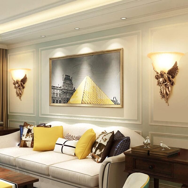 Angel Wall Lamp European American Style with Remote Control for Living Room Bedroom Aisle Stairs - Image 4