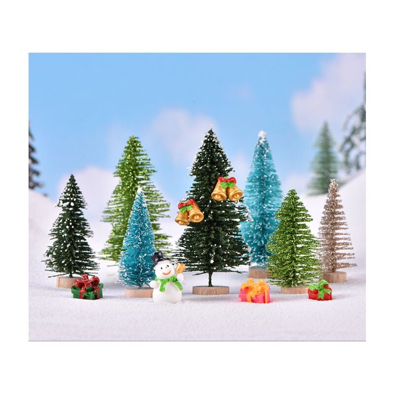 6 Pcs Mini Artificial Christmas Trees with Snow Flocking, 7 cm - Image 2