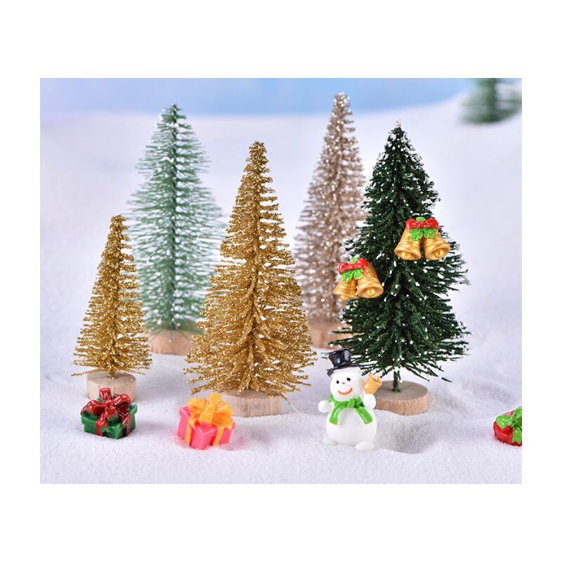 6 Pcs Mini Artificial Christmas Trees with Snow Flocking, 7 cm - Image 3