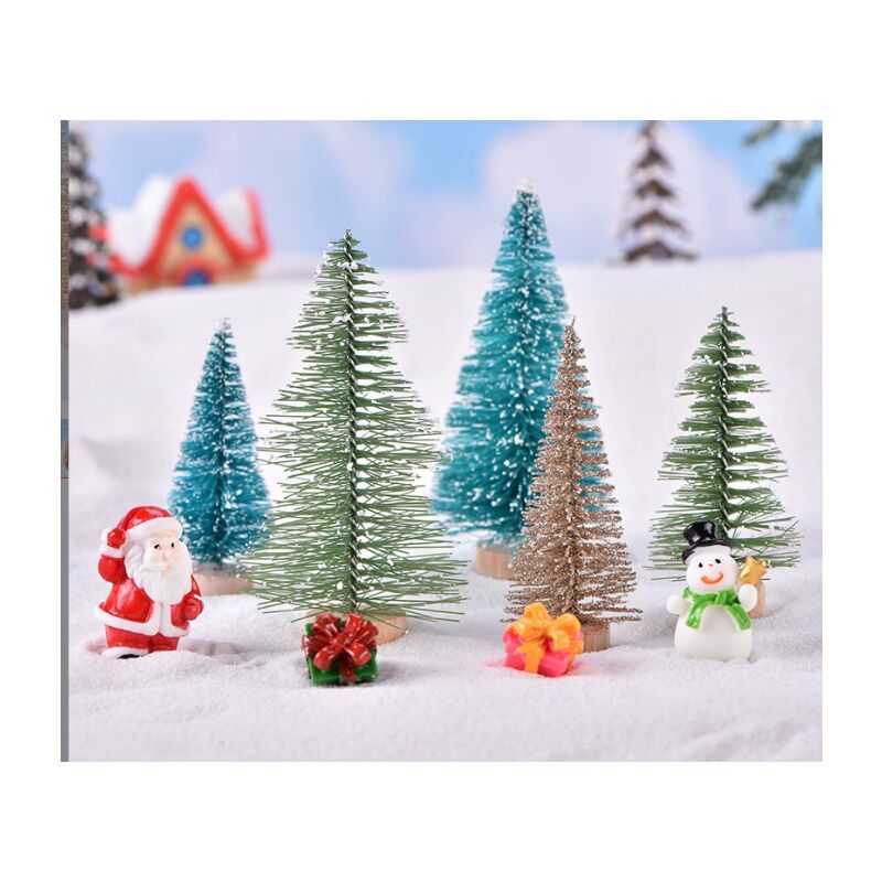 6 Pcs Mini Artificial Christmas Trees with Snow Flocking, 7 cm - Image 4