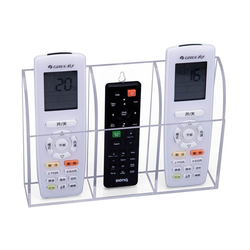 Clear Acrylic Wall Mounted Remote Control Holder and Media Organizer - Image 1