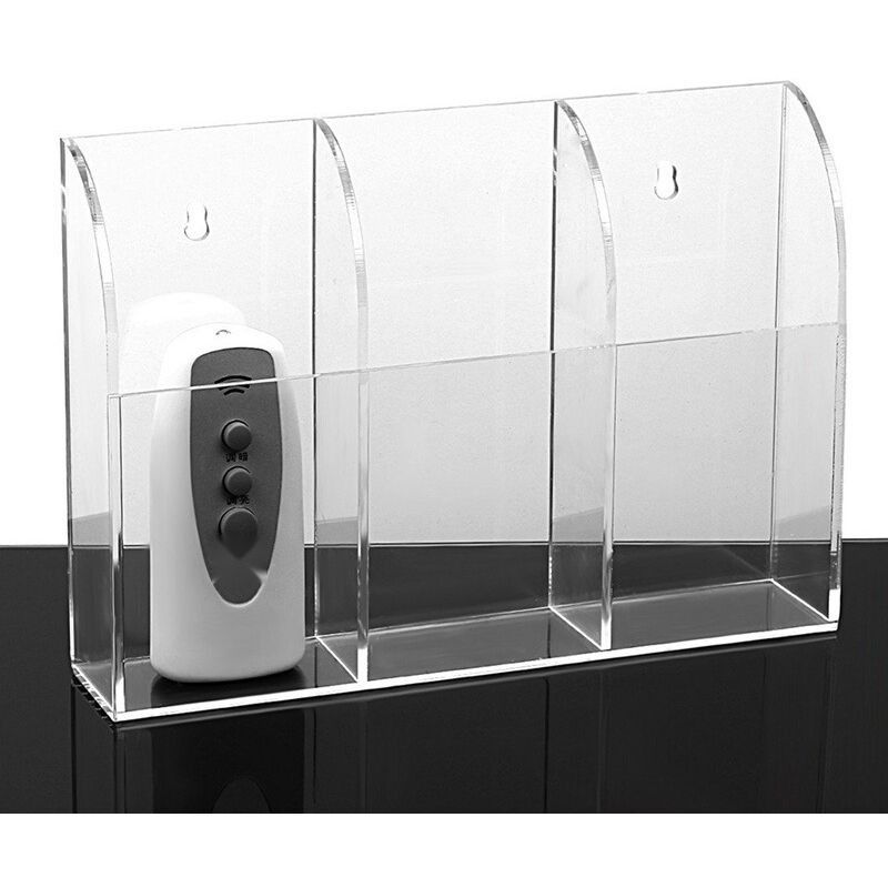 Clear Acrylic Wall Mounted Remote Control Holder and Media Organizer - Image 3