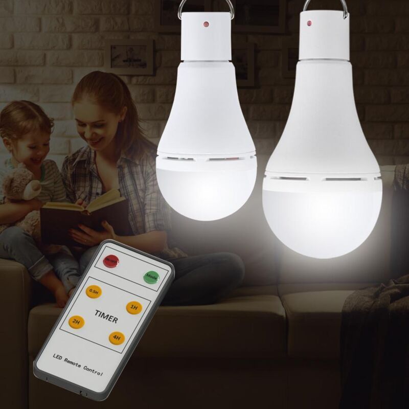 USB Rechargeable 7W E27 LED Light Bulb with Remote Control and Hook - Image 2
