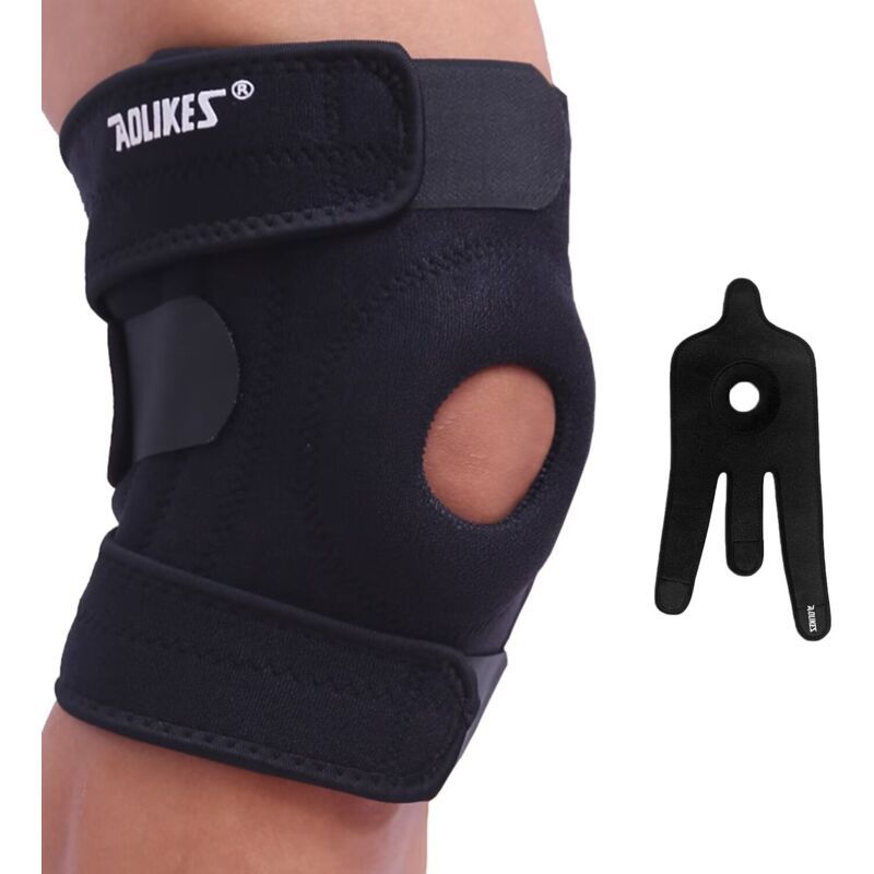 Adjustable Knee Brace Compression Sleeve for Pain Relief Meniscus Arthritis Workout - Image 1