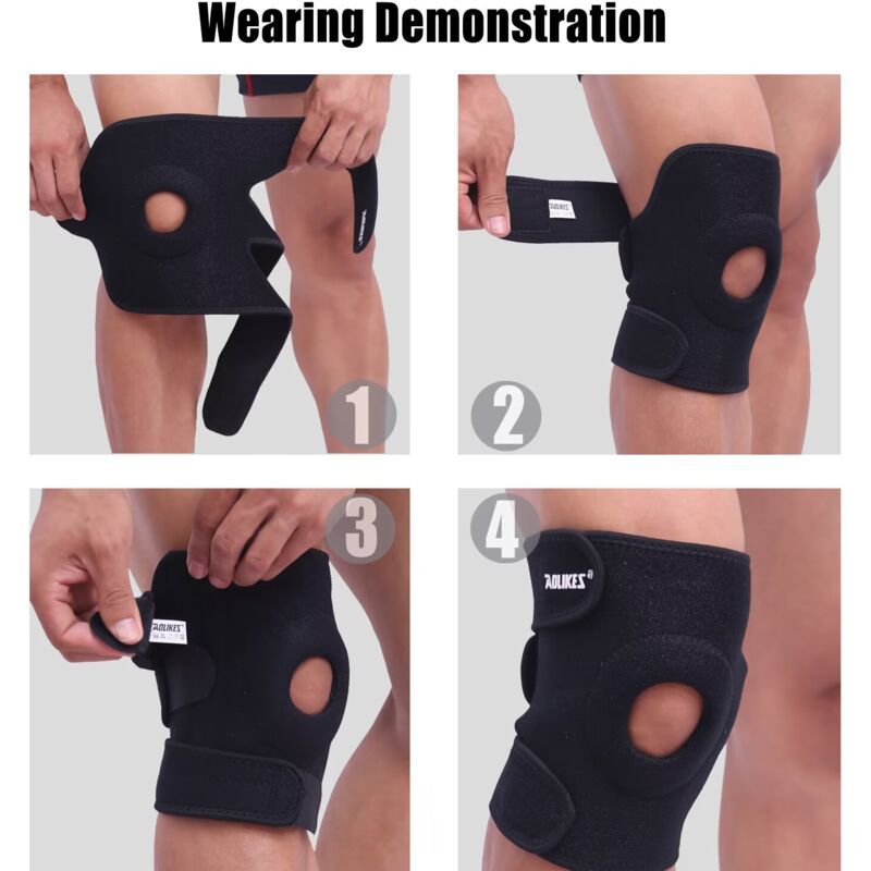 Adjustable Knee Brace Compression Sleeve for Pain Relief Meniscus Arthritis Workout - Image 3