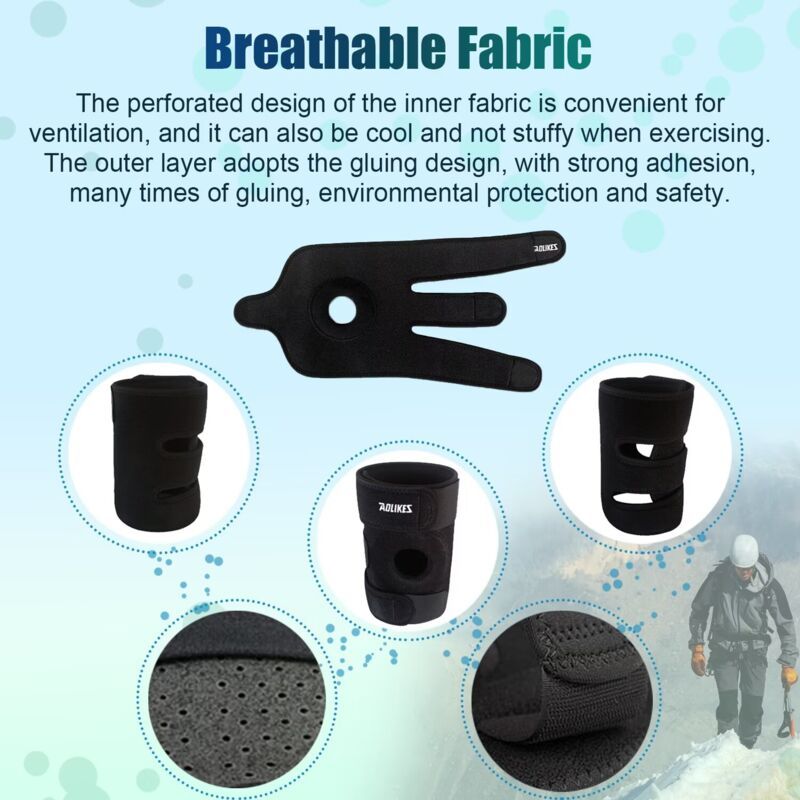 Adjustable Knee Brace Compression Sleeve for Pain Relief Meniscus Arthritis Workout - Image 4