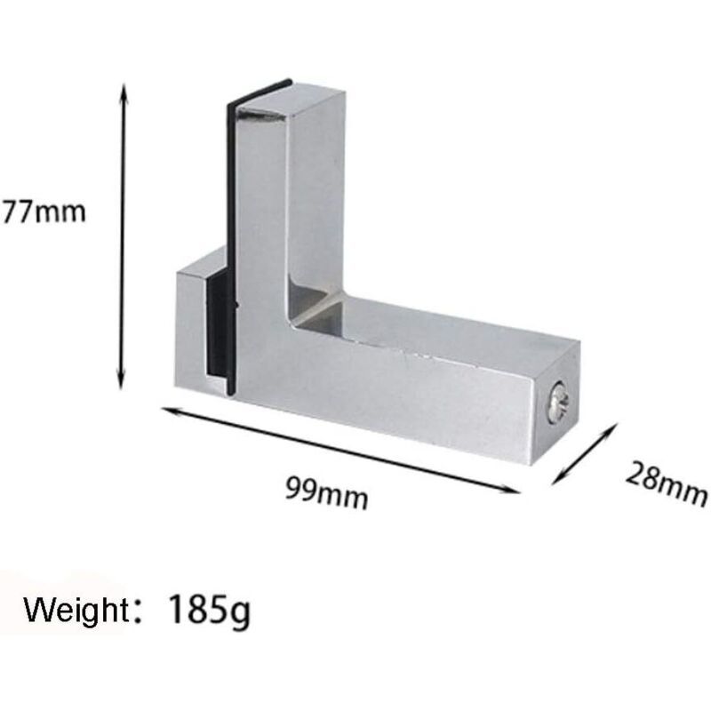 4 Pcs F Shape Glass Clamps Wall Mount Adjustable Shelf Brackets Chrome, 6 to 28 mm - Image 3
