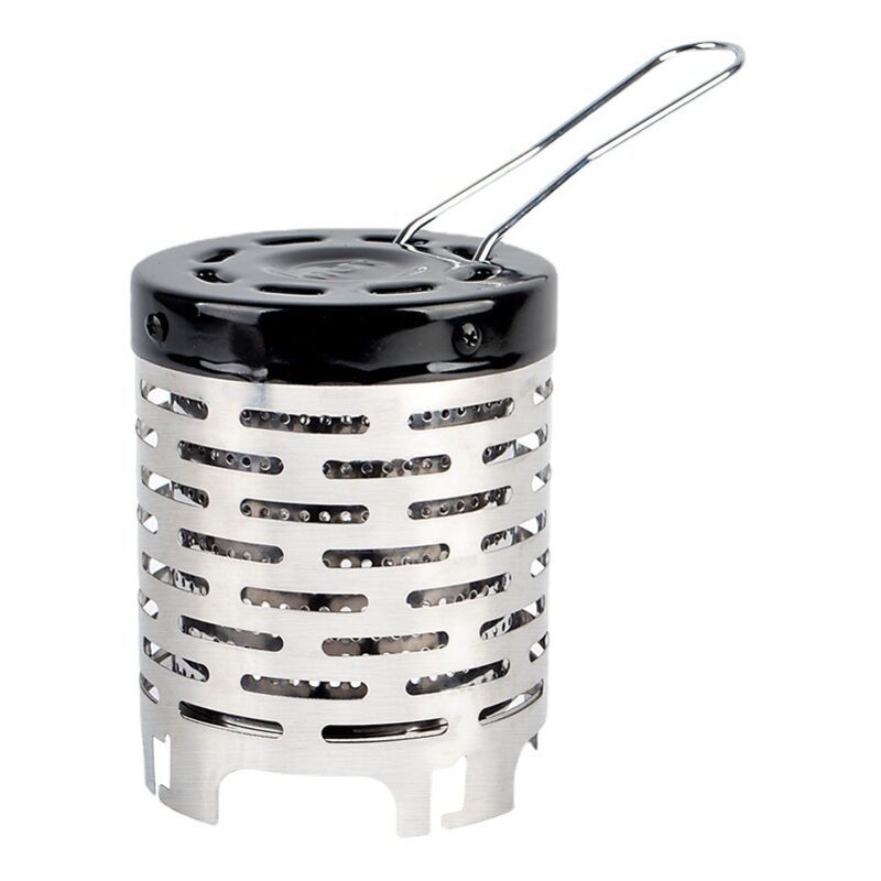 Mini Camping Gas Stove Metal Heater with Handle and Stainless Steel Cover - Image 1