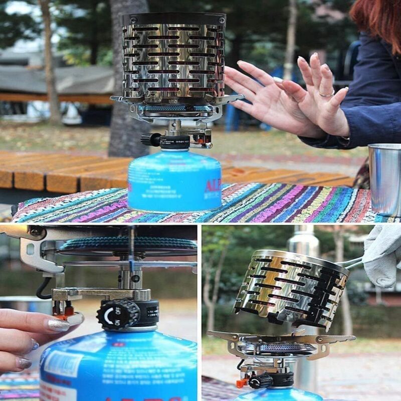 Mini Camping Gas Stove Metal Heater with Handle and Stainless Steel Cover - Image 4