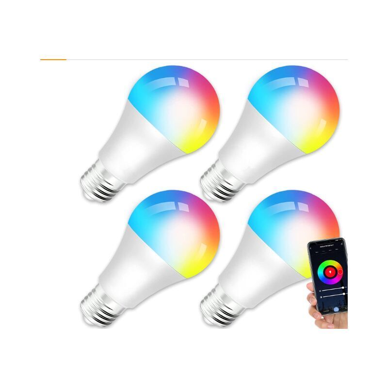 1 Pcs E27 WiFi Smart LED Bulb 10W RGB CCT Compatible with Alexa Google Home, 2000K to 4000K - Image 1