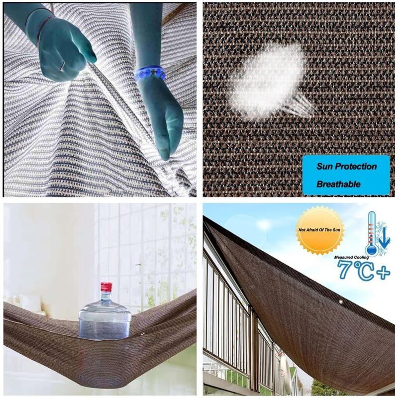 HDPE Shade Cloth with Eyelets for Garden Balcony Greenhouse Pergola, 4 x 4 m - Image 4