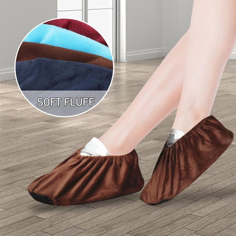 5 Pairs Orange Adult Overshoe Covers, Size 37 to 43 - Image 3