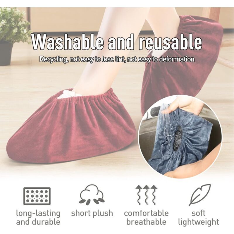 5 Pairs Orange Adult Overshoe Covers, Size 37 to 43 - Image 4