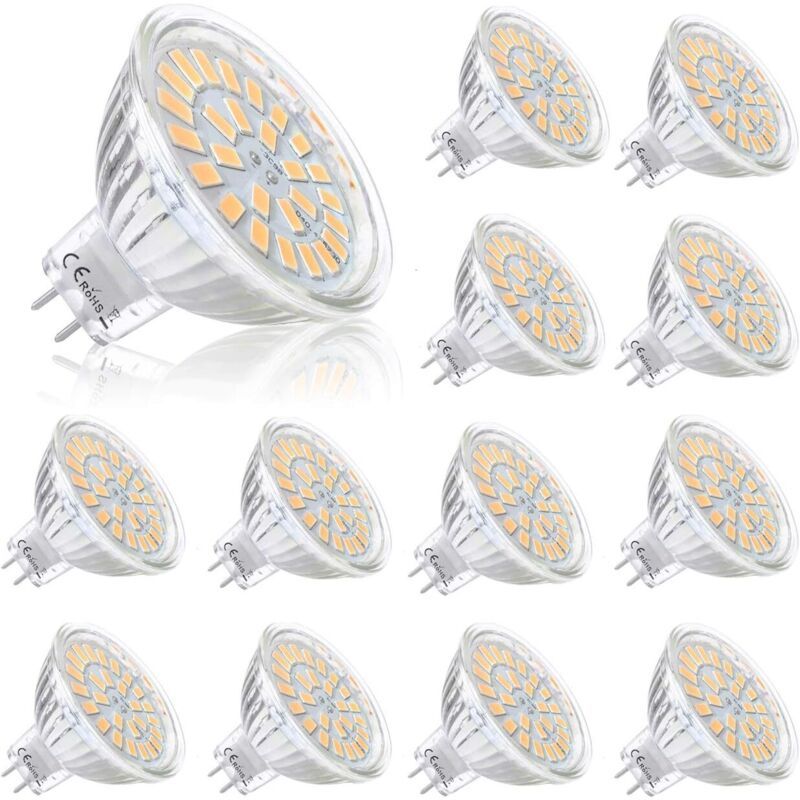 12 Pack MR16 LED Bulbs 12V 5W White 120 Degree Beam Compatible with 50W Halogen - Image 1