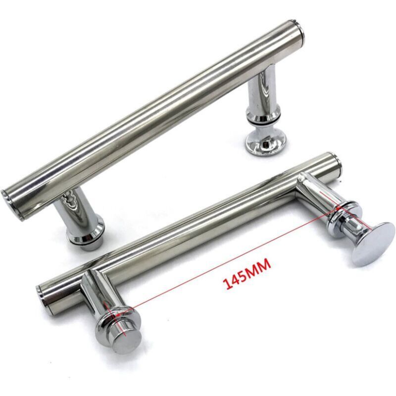 2 Pcs Chrome Shower Door Handles Hole to Hole, 145 mm - Image 2
