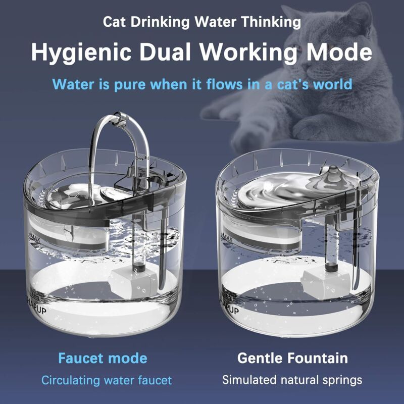 Automatic Cat Water Fountain 1.8L with USB Pump Carbon Filter and Smart Water Mode - Image 3