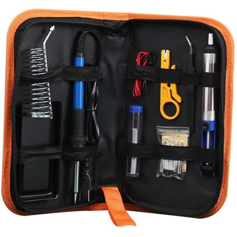 60W Soldering Iron Kit 200 to 450 C with Tips Pump Wire Cutter Stand and Tool Case - Image 2
