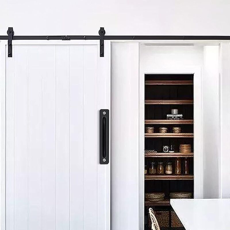 2 Pcs Heavy Duty Aluminum Alloy Barn Door Handles with Back Plate - Image 3