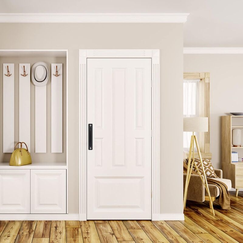 2 Pcs Heavy Duty Aluminum Alloy Barn Door Handles with Back Plate - Image 4
