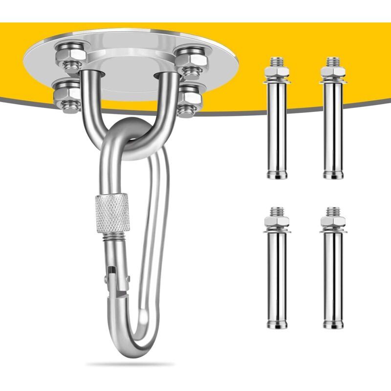 Stainless Steel Ceiling Hook Heavy Duty Support for Hammock Chair Punching Bag, 400 kg - Image 1