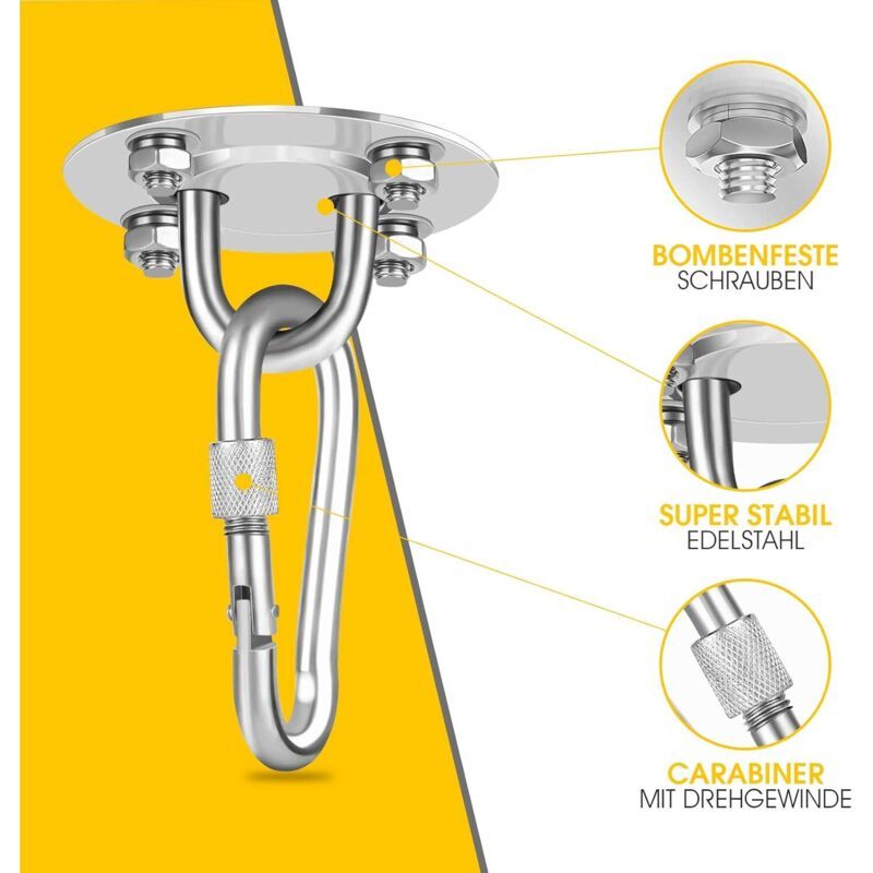 Stainless Steel Ceiling Hook Heavy Duty Support for Hammock Chair Punching Bag, 400 kg - Image 2