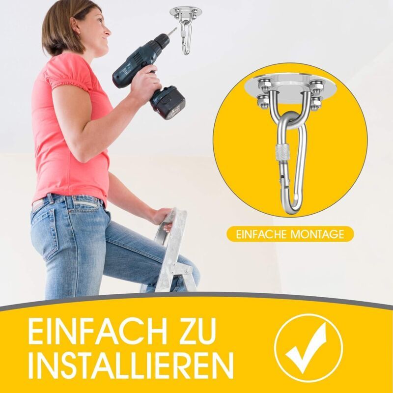 Stainless Steel Ceiling Hook Heavy Duty Support for Hammock Chair Punching Bag, 400 kg - Image 4