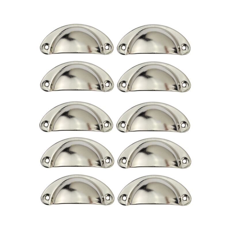 10 Pcs Silver Door Knob Handles for Furniture Drawer, 81 mm - Image 1