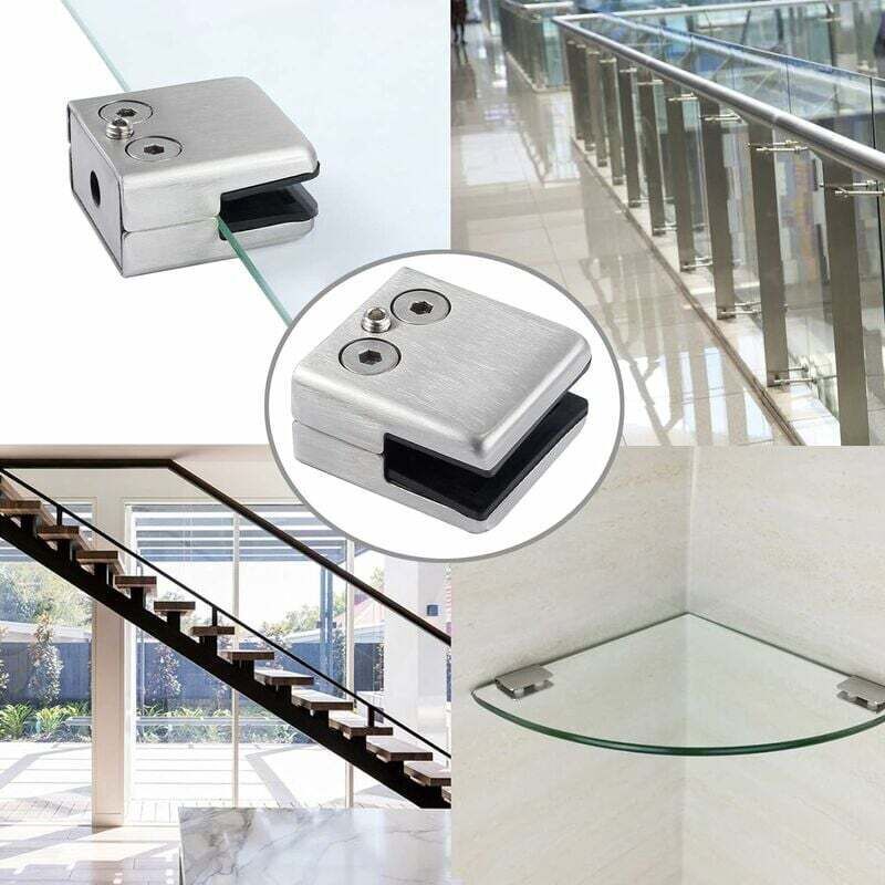 16 Pcs Stainless Steel Square Glass Clamps for Stair Railing, 8 to 10 mm - Image 3