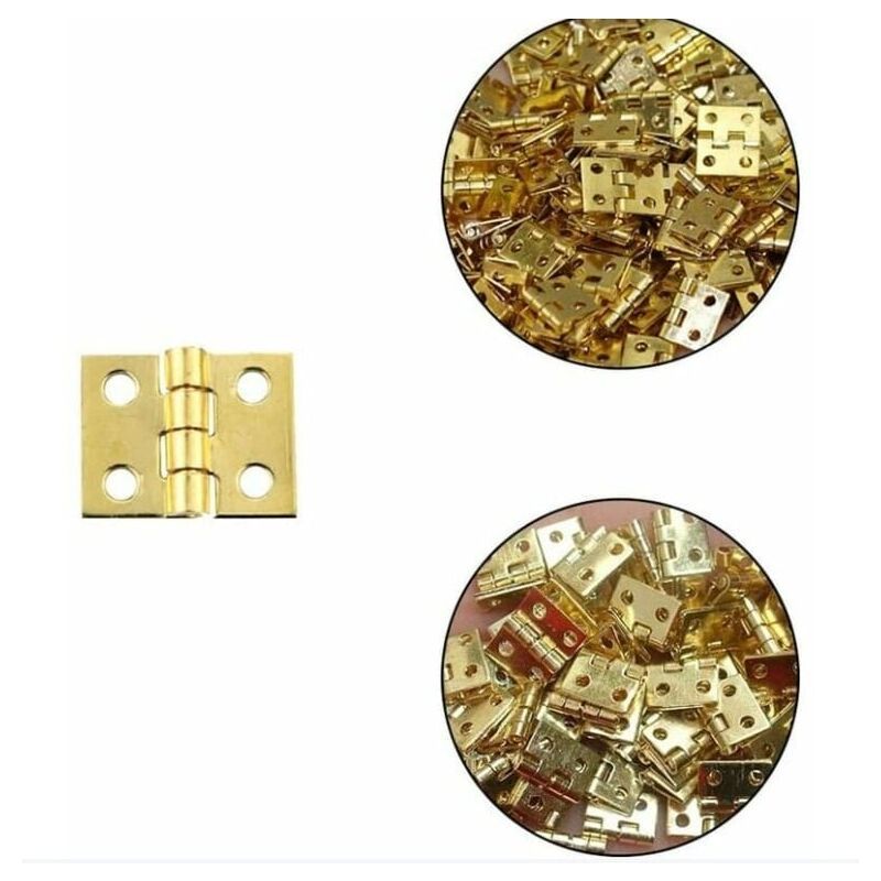 100 Pack Mini Flat Folding Screw Hinges for Furniture Doors and Windows - Image 1